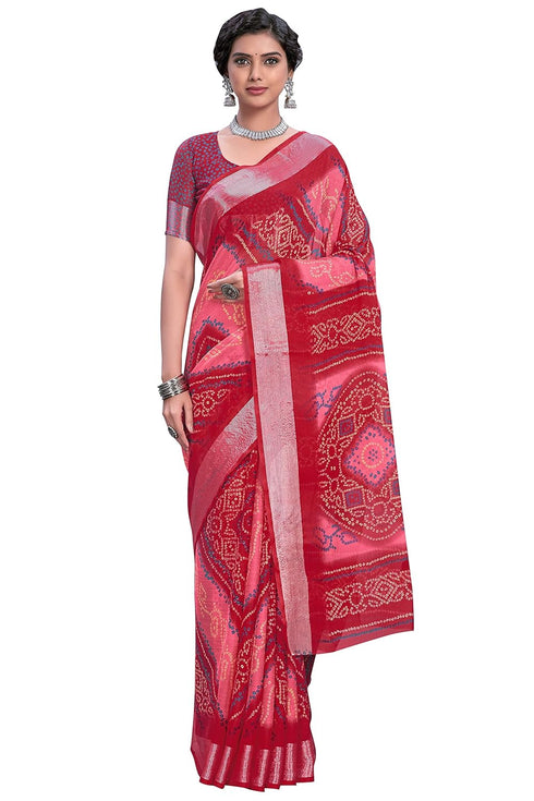 Vasthrlay Bandhani Chiffon Blue Ethnic Wear