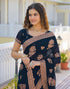 Vasthrlay Georgette Embroidery Unstitched Maroon Saree
