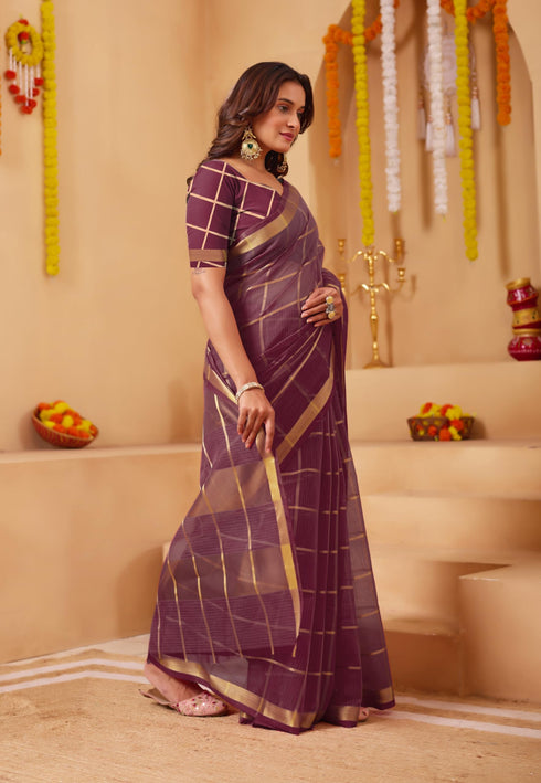 Vasthrlay Cotton Unstitched Saree