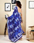 Vasthrlay Womens Printed Unstitched Dark Green Saree