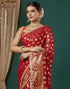 Vasthrlay Georgette Printed Unstitched Maroon Saree