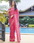 Vasthrlay Chanderi Bandhani Unstitched White Saree
