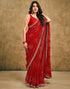 Vasthrlay Georgette Bandhani Unstitched Maroon Saree