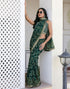 Vasthrlay Georgette Bandhani Unstitched Red Saree
