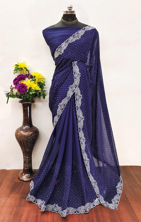 Vasthrlay Georgette Lefpecock Embellishments Occasions