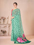Vasthrlay Green Georgette Unstitched Saree