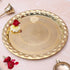 Brass 13 Inches Floral Design Thali