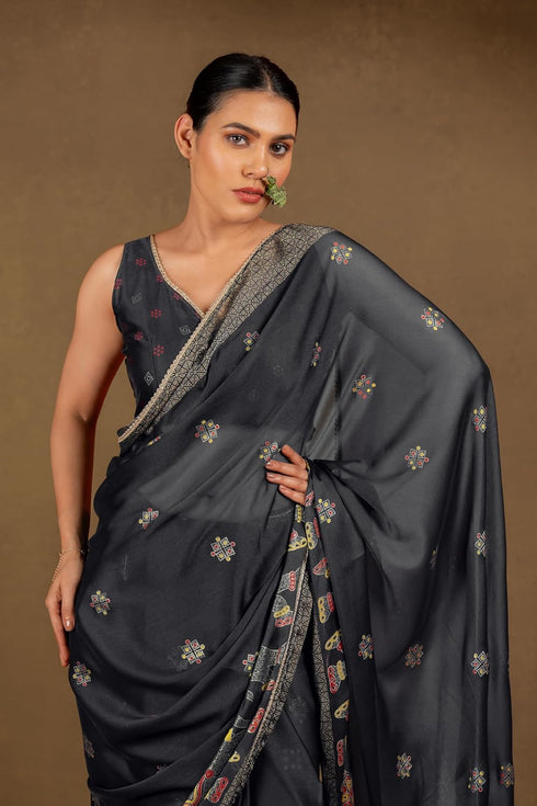 Vasthrlay Fashion Chiffon Georgette Printed Ethnic Wear