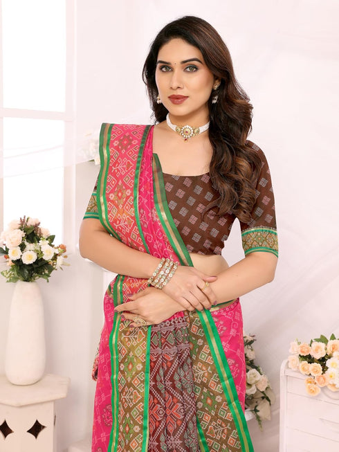 VasthrlayKanjivaram Banarasi Unstitched Rani Free Ethnic Wear