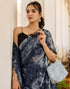 Vasthrlay Georgette Printed Unstitched Dusty Pink Saree