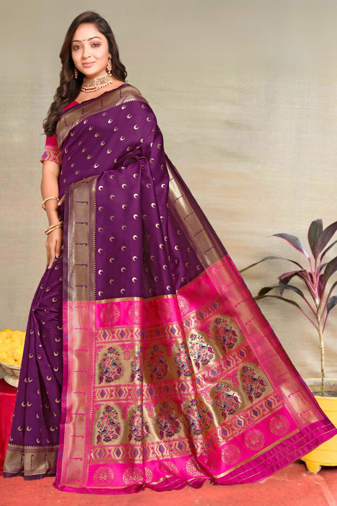 Vasthrlay Women's Cotton Kalamkari Wedding Saree With Blouse Piece