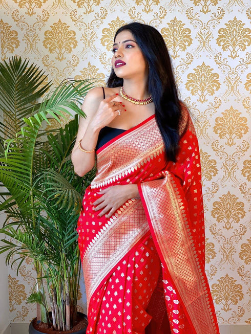 Vasthrlay Banarasi Unstitched Saree
