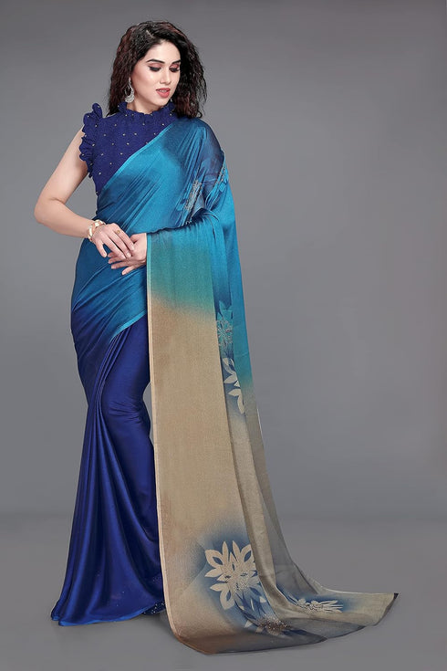 Vasthrlay Fashion Chiffon Printed Grey Ethnic Wear