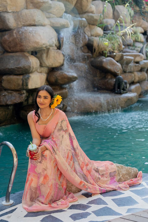 Vasthrlay Fashion Chiffon Printed Ethnic Wear