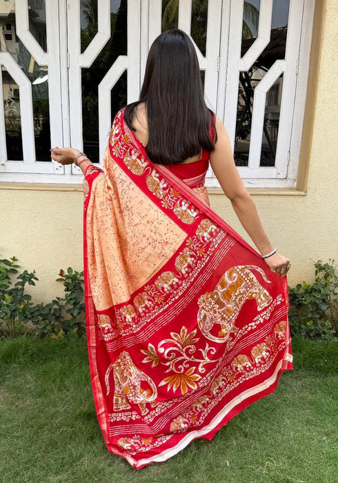 Vasthrlay Ghicha Kalamkari Print