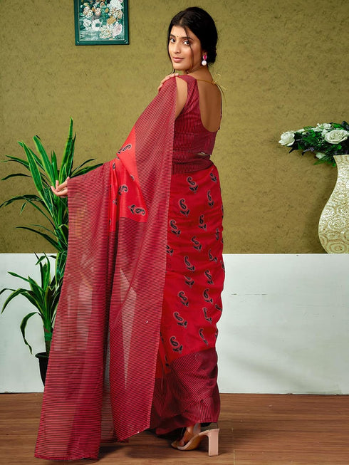Vasthrlay Chanderi Printed Unstitched Sky Blue Saree