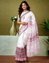 Vasthrlay Chanderi Printed Unstitched Blue Saree