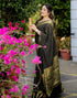 Vasthrlay Banarasi Jacquard Unstitched Dark Green Saree