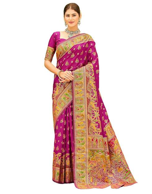 Vasthrlay Banarasi Jacquard Unstitched Grey Saree