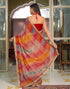 Vasthrlay Bandhani Embroidery Unstitched Yellow Saree