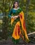 Vasthrlay Georgette Printed Unstitched Yellow Saree