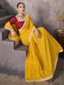 Vasthrlay Georgette Embrodery Unstitched Yellow Saree