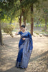 Vasthrlay Tussar Kalamkari Geometric Floral Design