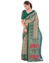 Vasthrlay Georgette Bandhani Unstitched Teal Saree