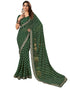 Vasthrlay Georgette Leheriya Unstitched Blue Saree