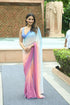 Vasthrlay Pink Georgette Unstitched Saree