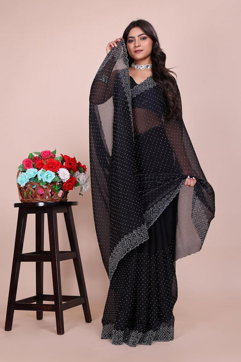 Vasthrlay Chiffon Embellished Ethnic Wear