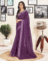 Vasthrlay Printed Striped Unstitched Peach Saree