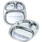 Stainless Steel Plates with Compartments Set of 2