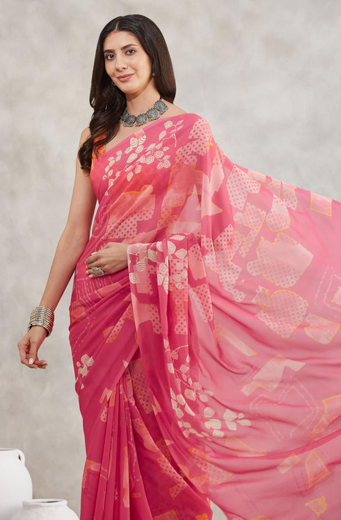 Vasthrlay Georgette Printed Saree