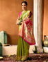 Vasthrlay Paithani Banarasi Unstitched Green Saree