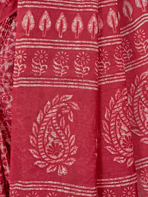 Vasthrlay Cotton Printed Mulmul Saree