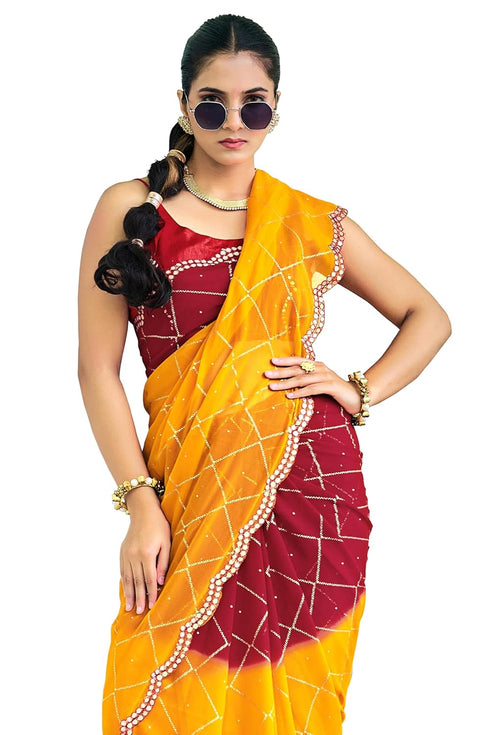 Vasthrlay Sourbh Georgette Plastic Turquoise Ethnic Wear