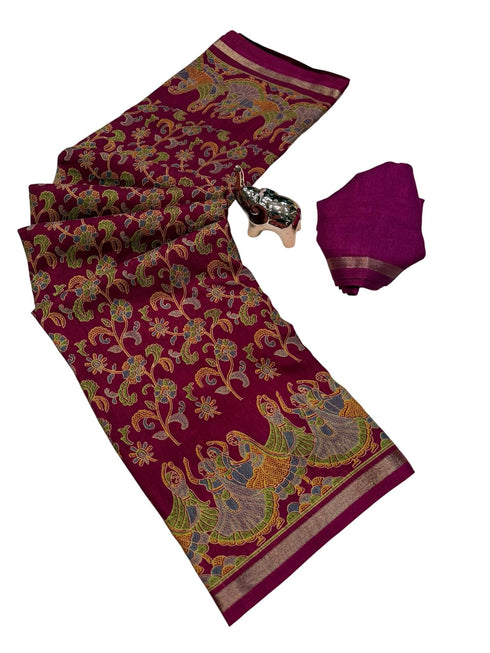 Vasthrlay Tussar Kalamkari Designer