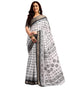 Vasthrlay Womens Printed Unstitched White Saree
