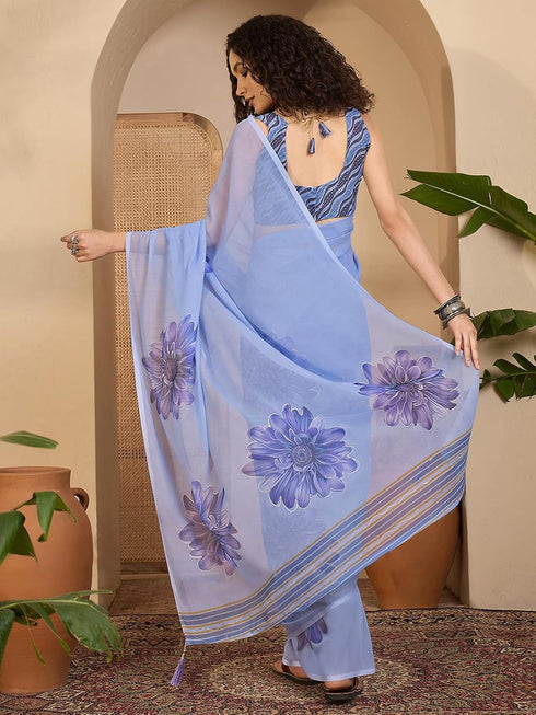 Vasthrlay Georgette Grey Saree