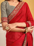 Vasthrlay Georgette Embroidered Unstitched Designer Ethnic Wear