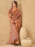 Vasthrlay Printed Jacquard Unstitched Dusty Pink Saree