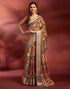 Vasthrlay Printed Jacquard Unstitched Rama Green Saree