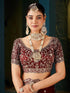 Vasthrlay Scalloped Embroidery Unstitched Rani Pink Saree