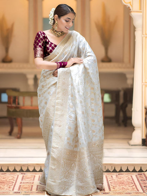 Vasthrlay Kanjivaram Banarasi Wedding Sari Az Ys Shayani Saree