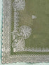 Vasthrlay Scalloped Embroidery Turquoise Saree