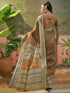 Vasthrlay Womens Printed Unstitched Beige Saree