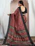 Vasthrlay Bandhani Printed Unstitched Black Saree