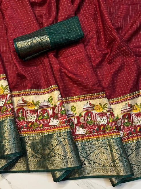 Vasthrlay Silk Saree Dark Blue