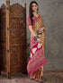 Vasthrlay Printed Tassels Cream Saree